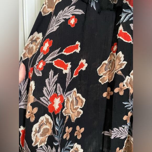 Angie Dress Small Mini Black Bohemian Floral Lace Drop Waist Sundress - Picture 6 of 7